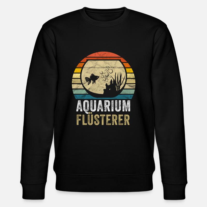 Aquarium Flüsterer Fisch Geschenk - Stanley/Stella Unisex Bio-Sweatshirt CHANGER  - Schwarz