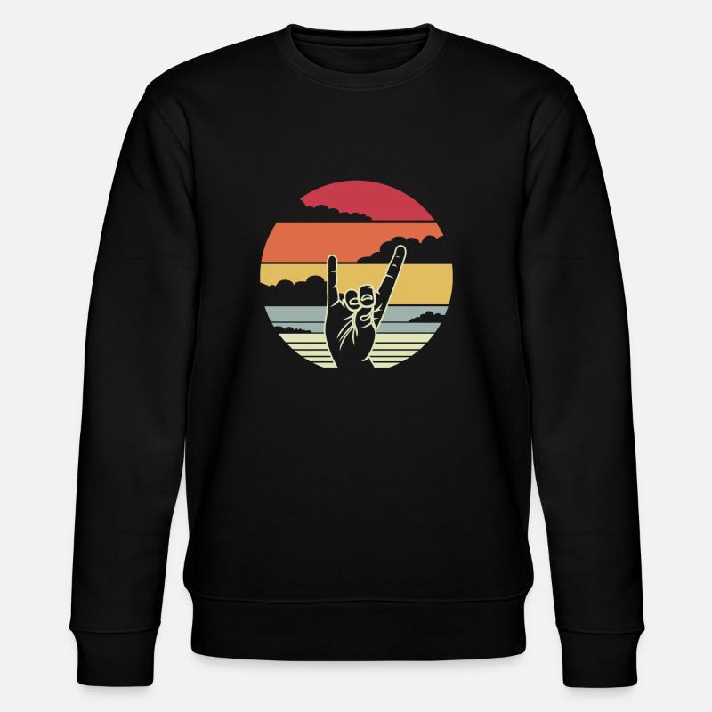 Silent Fox Retro Gift - Stanley/Stella CHANGER Unisex Organic Sweatshirt - black