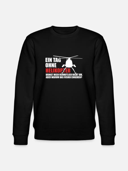 Helikopter Hubschrauber - Stanley/Stella Unisex Bio-Sweatshirt CHANGER - Schwarz