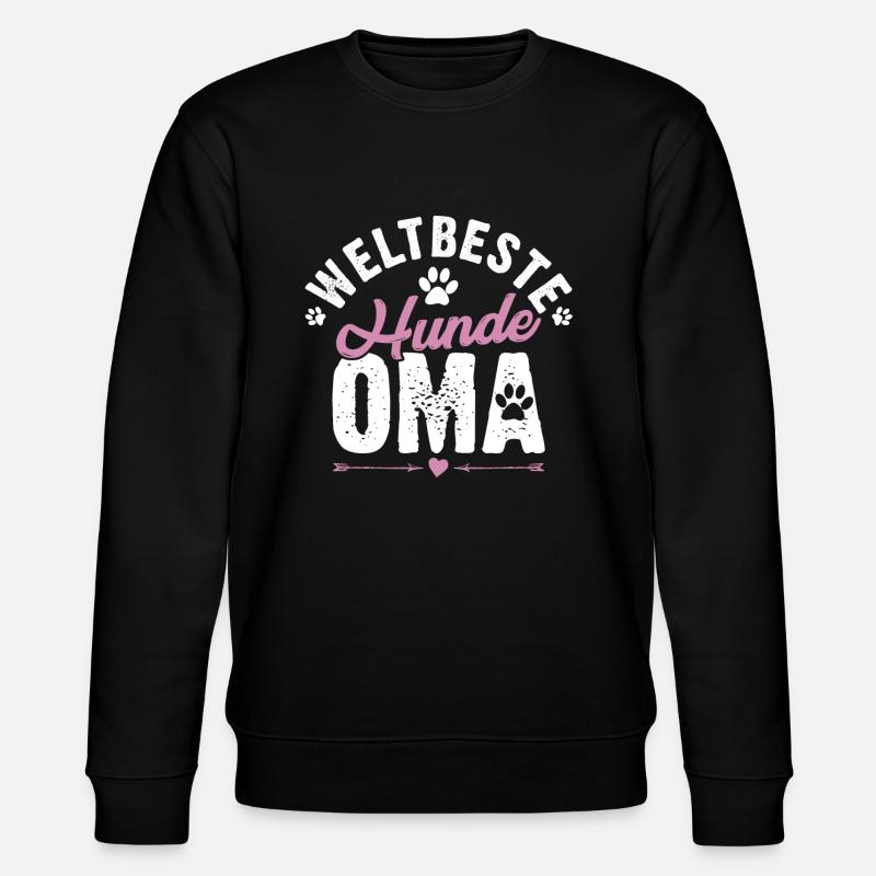 Oma Hundehalterin Hund Geschenkidee - Stanley/Stella Unisex Bio-Sweatshirt CHANGER  - Schwarz