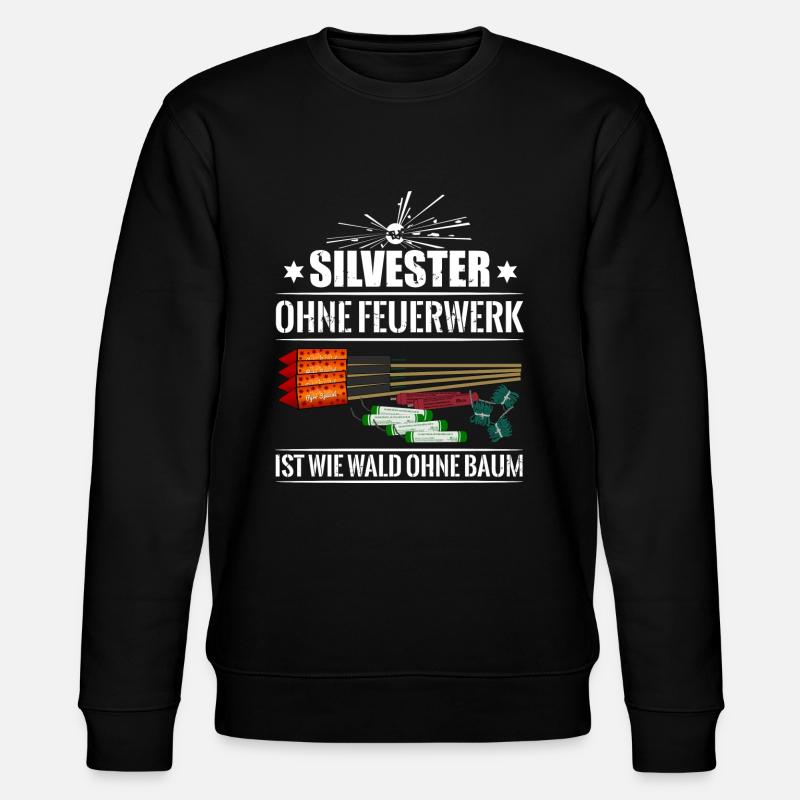 Silvester Feuerwerk Pyro Wald - Stanley/Stella Unisex Bio-Sweatshirt CHANGER  - Schwarz