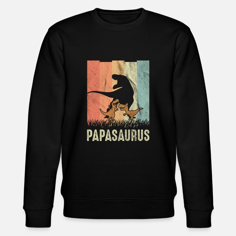 Papasaurus - Stanley/Stella CHANGER Unisex Organic Sweatshirt - black
