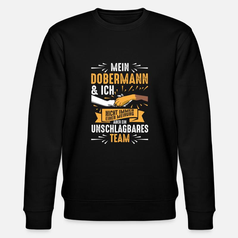 Dobermann Sprüche Geschenkidee - Stanley/Stella Unisex Bio-Sweatshirt CHANGER  - Schwarz