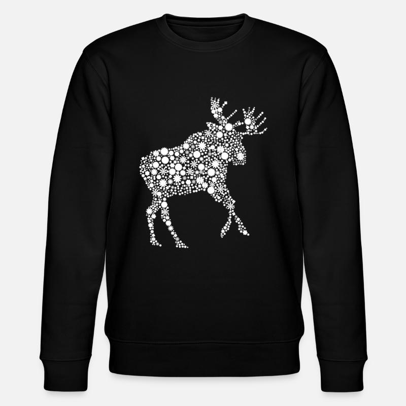 Blumen Elch - Stanley/Stella Unisex Bio-Sweatshirt CHANGER  - Schwarz