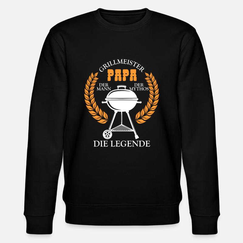 Grillmeister Papa Mann Geschenkidee - Stanley/Stella Unisex Bio-Sweatshirt CHANGER  - Schwarz