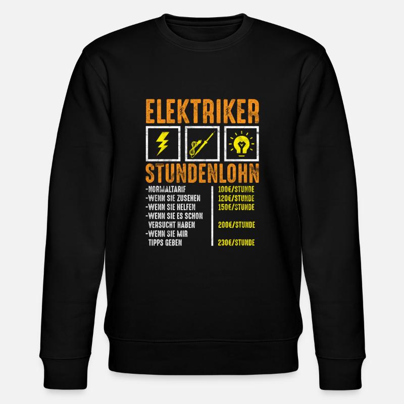 Beruf | Elektriker - Stanley/Stella Unisex Bio-Sweatshirt CHANGER  - Schwarz