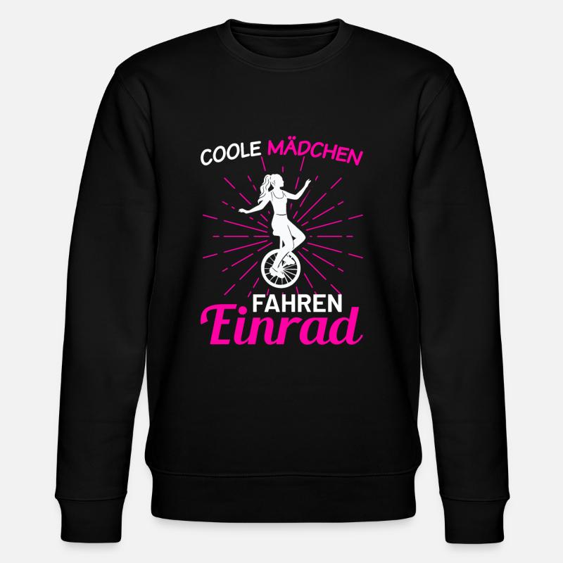 Coole Mädchen fahren Einrad - Stanley/Stella Unisex Bio-Sweatshirt CHANGER  - Schwarz