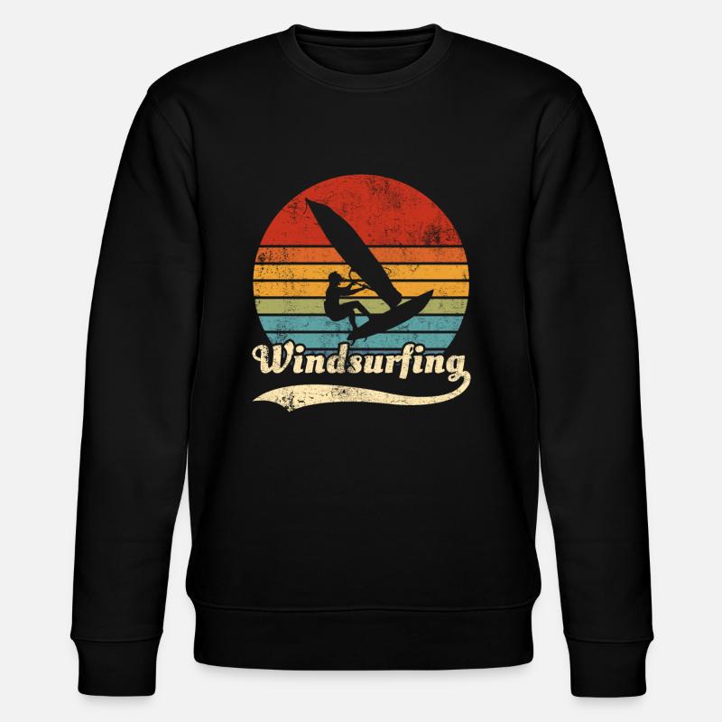 Windsurfing Windsurfer Retro Idée cadeau - Sweat bio CHANGER Stanley/Stella Unisexe - noir
