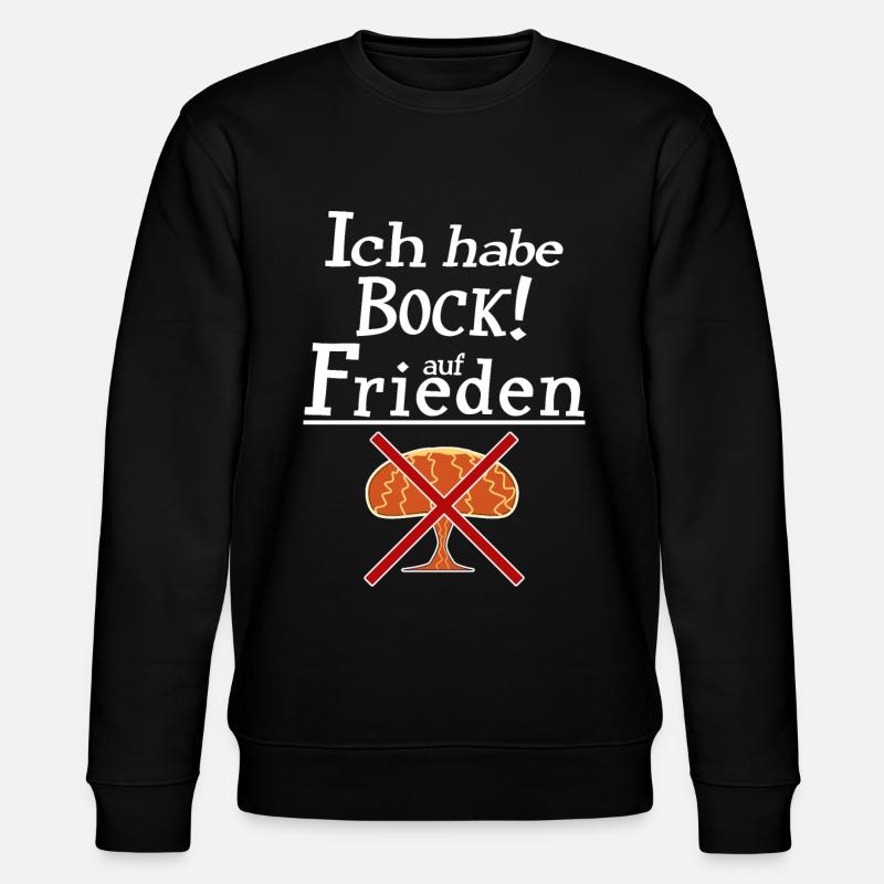 Ich habe Bock auf Frieden - Stanley/Stella Unisex Bio-Sweatshirt CHANGER  - Schwarz