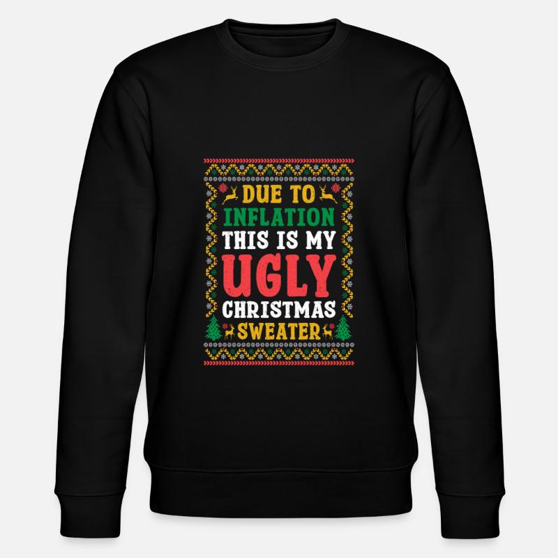 hässliche Weihnachtspullover - Inflation - Stanley/Stella Unisex Bio-Sweatshirt CHANGER  - Schwarz