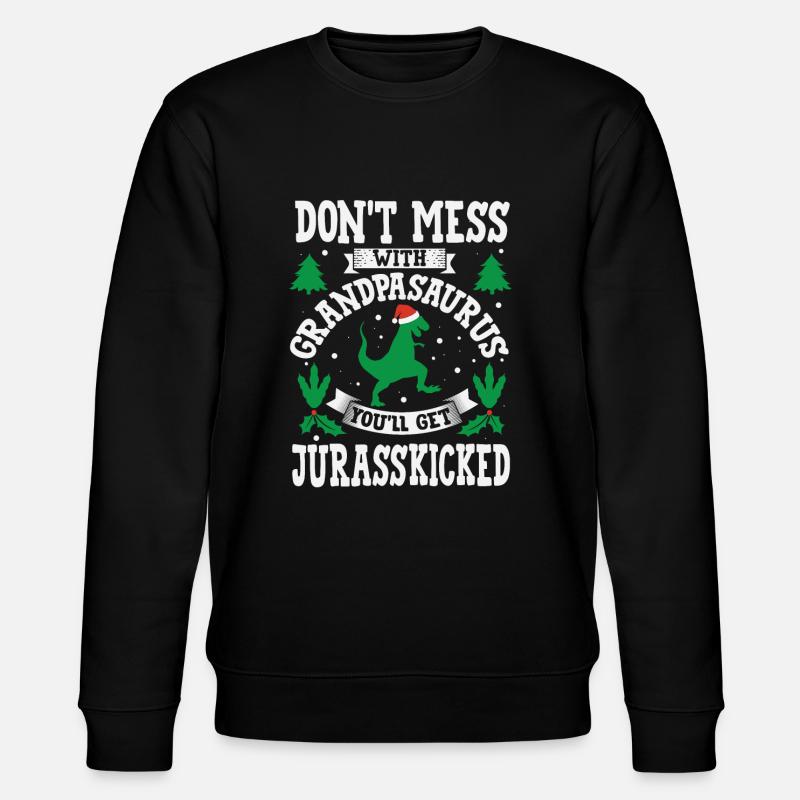 OpaSaurus Jurasskicked Opa Saurus Nana - Stanley/Stella Unisex Bio-Sweatshirt CHANGER  - Schwarz