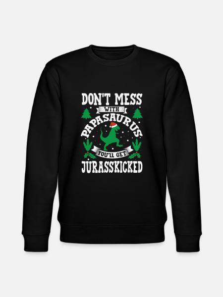 PapaSaurus Jurasskicked Papa Saurus Daddy Father - Stanley/Stella CHANGER Unisex Organic Sweatshirt - black