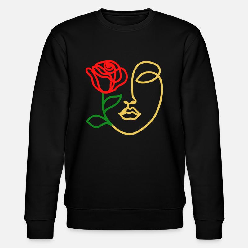 Gesicht Rose - Stanley/Stella Unisex Bio-Sweatshirt CHANGER  - Schwarz