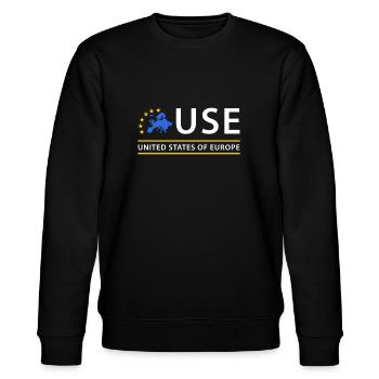Vereinigte Staaten von Europa United States of EU - Stanley/Stella Unisex Bio-Sweatshirt CHANGER  - Schwarz - Vorne - Nik (191cm) & Marisol (170cm)