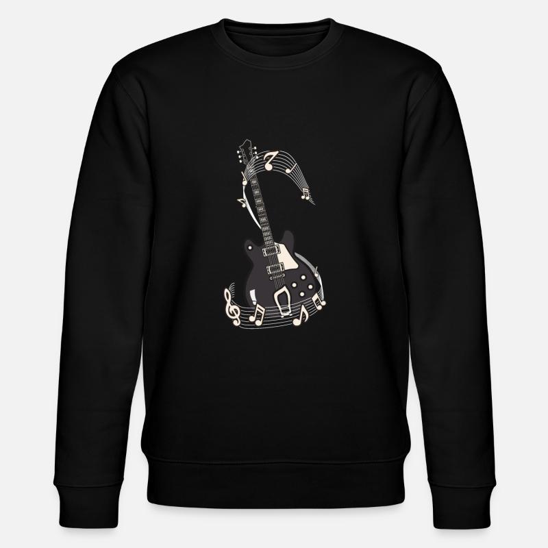Electric Guitar Musical Notes - Stanley/Stella CHANGER Unisex Organic Sweatshirt - black