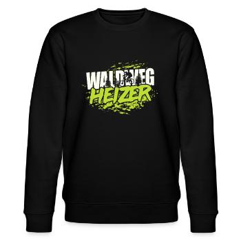 MTB Downhill Mountainbiker - Waldweg Heizer - Stanley/Stella Unisex Bio-Sweatshirt CHANGER  - Schwarz - Vorne - Nik (191cm) & Marisol (170cm)