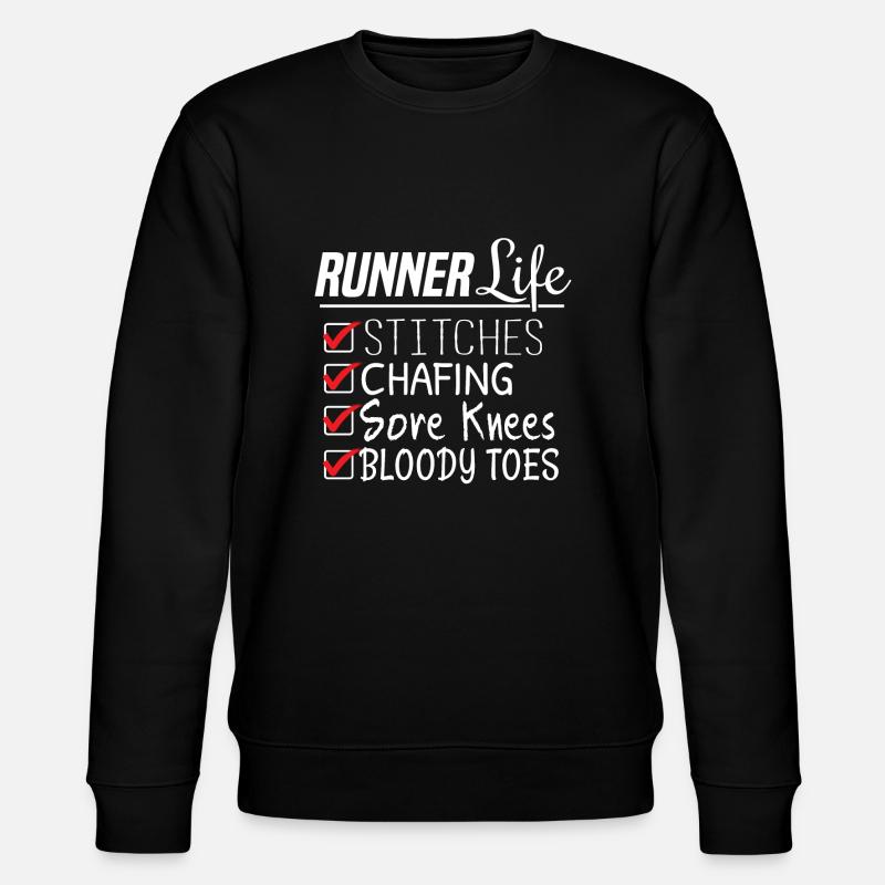 Runner's Life Funny Running Checklist - Stanley/Stella CHANGER Unisex Organic Sweatshirt - black