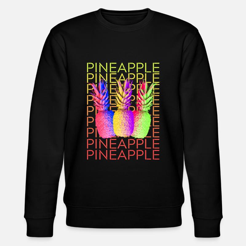 Pineapple Pineapple Summer Fruit - Stanley/Stella CHANGER Unisex Organic Sweatshirt - black