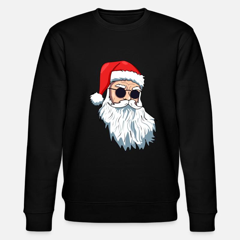 Weihnachtsmann mit Sonnenbrille - Stanley/Stella Unisex Bio-Sweatshirt CHANGER  - Schwarz