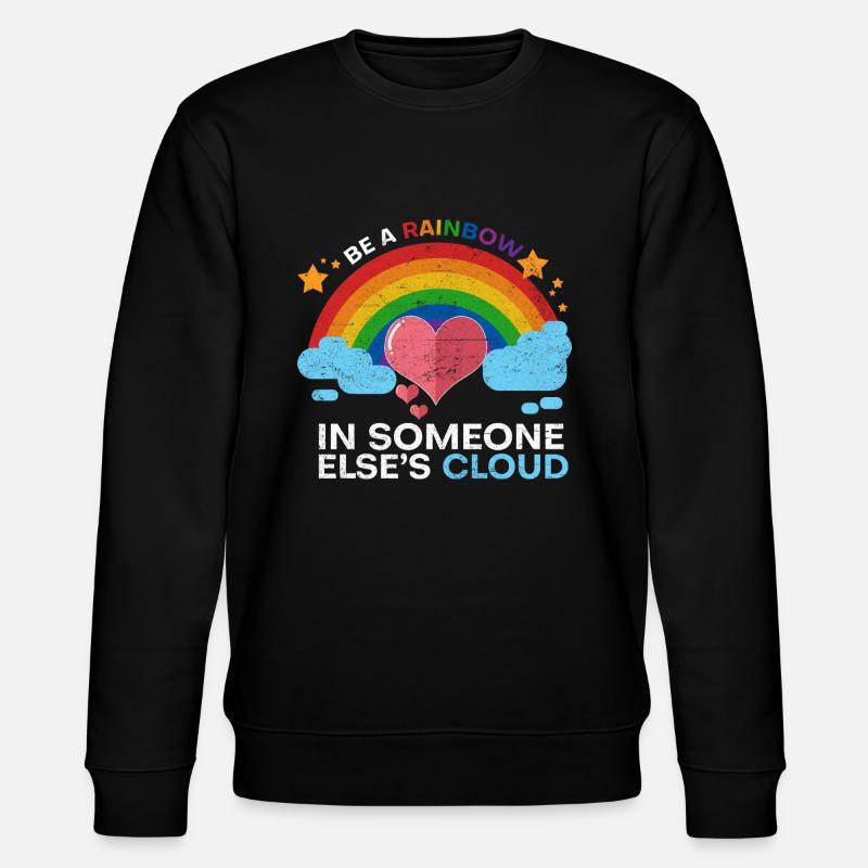 Regenbogen Herz Liebe - Stanley/Stella Unisex Bio-Sweatshirt CHANGER  - Schwarz
