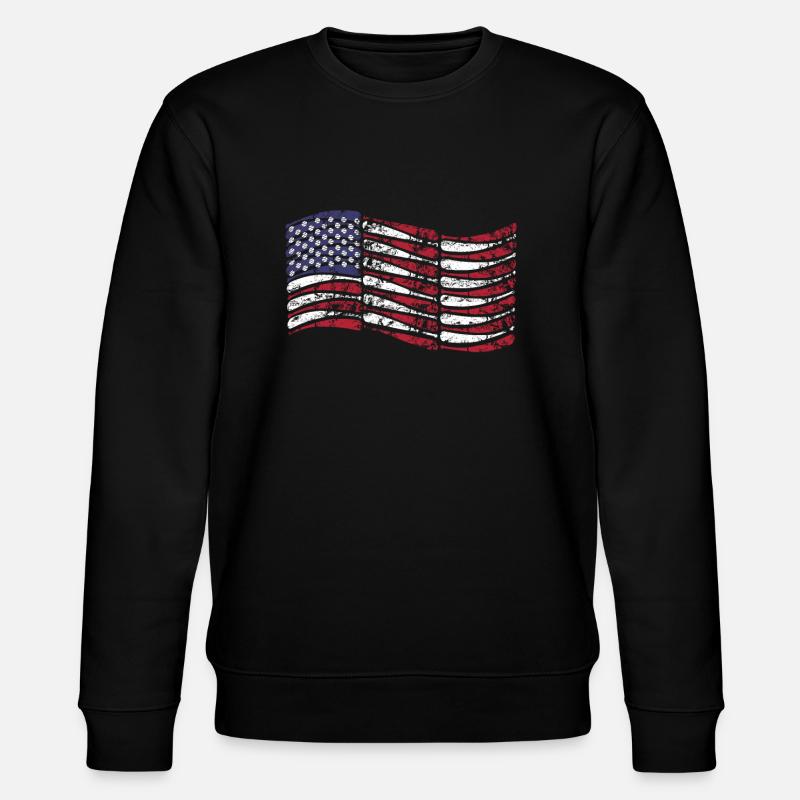 DRAPEAU AMÉRICAIN DE BASEBALL - Sweat bio CHANGER Stanley/Stella Unisexe - noir