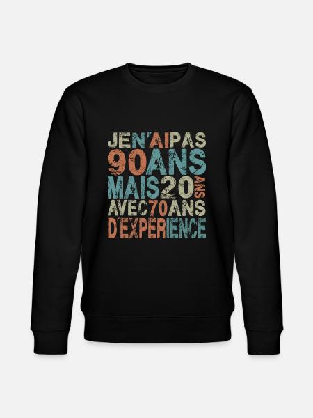 Jeg er ikke 90 år gammel 90 års jubilæumsgave - Stanley/Stella økologisk unisex-sweatshirt CHANGER  - sort