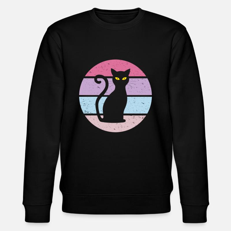 Katze Retro Geschenkidee - Stanley/Stella Unisex Bio-Sweatshirt CHANGER - Schwarz