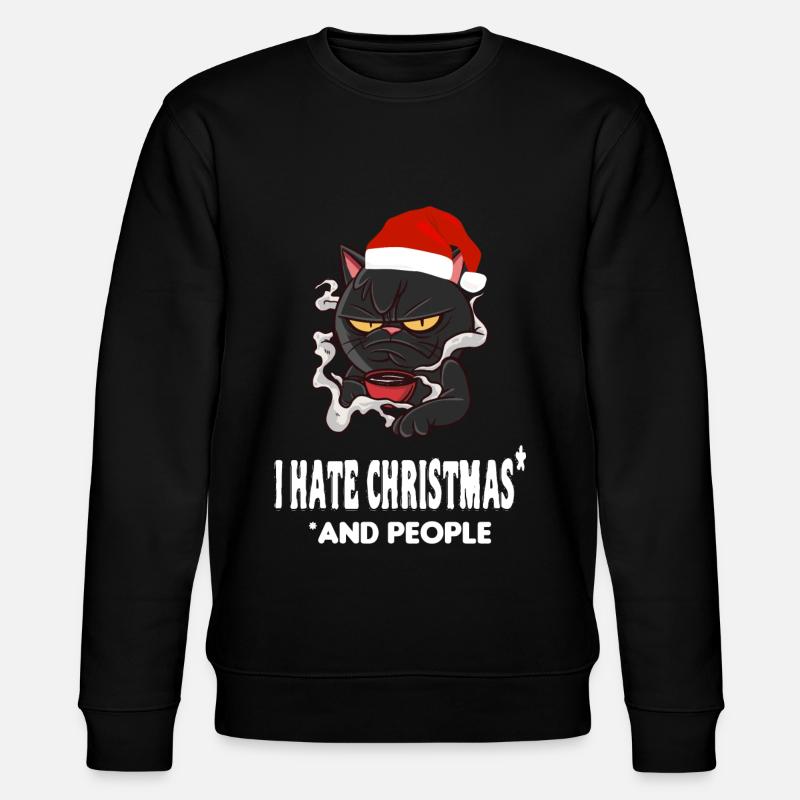 Funny Cat Christmas - Stanley/Stella CHANGER Unisex Organic Sweatshirt - black