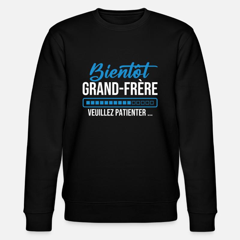 Bald großer Bruder, bitte warten - Stanley/Stella Unisex Bio-Sweatshirt CHANGER - Schwarz