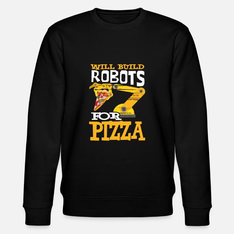 Roboter Pizza Robotertechniker Robotik - Stanley/Stella Unisex Bio-Sweatshirt CHANGER  - Schwarz