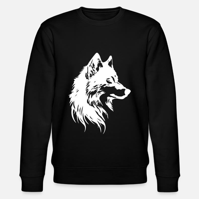 Wolf Kopf Tier - Stanley/Stella Unisex Bio-Sweatshirt CHANGER  - Schwarz