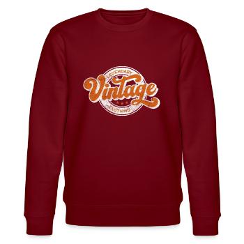 Legendäre Vintage Denim Kleidung Retro Orange - Stanley/Stella Unisex Bio-Sweatshirt CHANGER  - Burgunderrot - Vorne - Nik (191cm) & Marisol (170cm)