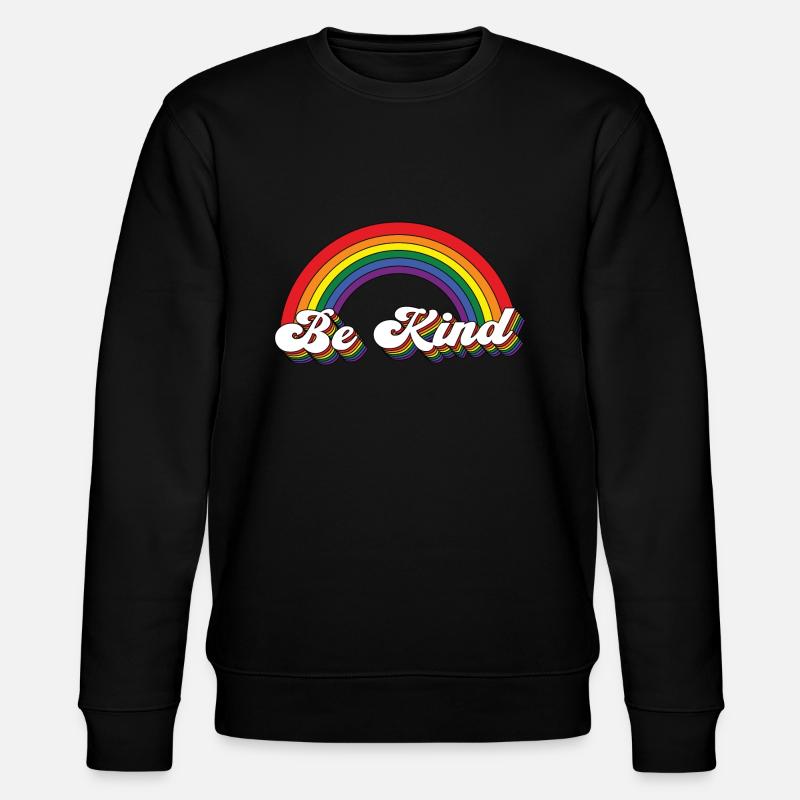 Be Kind Regenbogen - Stanley/Stella Unisex Bio-Sweatshirt CHANGER  - Schwarz
