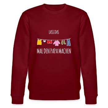 Wä hang up - Let the dad do it - Stanley/Stella CHANGER Unisex Organic Sweatshirt - burgundy - Front - Nik (191cm) & Marisol (170cm)