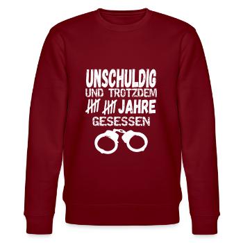 Schulabschluss Realschule 10 Jahre Mittlere Reife - Stanley/Stella Unisex Bio-Sweatshirt CHANGER  - Burgunderrot - Vorne - Nik (191cm) & Marisol (170cm)