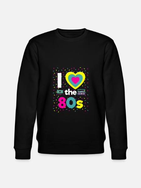 I Love the 80s Retro Theme Party jaren negentig - Stanley/Stella Uniseks bio-sweatshirt CHANGER  - zwart