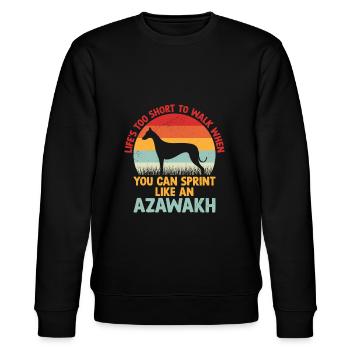 Azawakh Hundebesitzer Arabischer Windhund Tuareg Sloughi - Stanley/Stella Unisex Bio-Sweatshirt CHANGER  - Schwarz - Vorne - Nik (191cm) & Marisol (170cm)