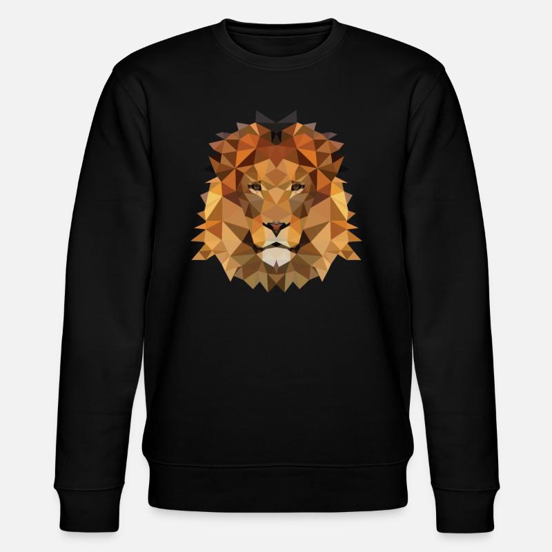 Lion Polygon - Stanley/Stella CHANGER Unisex Organic Sweatshirt - black