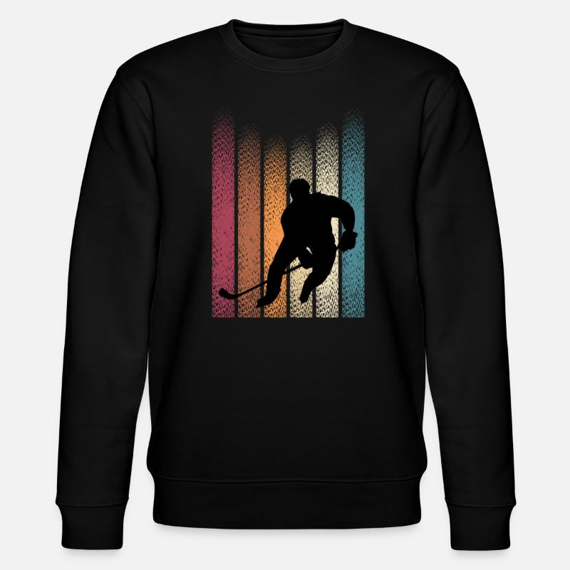 Retro Eishockey - Stanley/Stella Unisex Bio-Sweatshirt CHANGER  - Schwarz