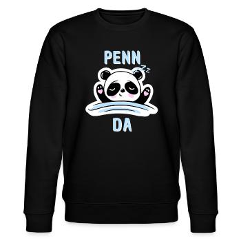 Lustiges Schafshirt Design mit Panda - Pennda - Stanley/Stella Unisex Bio-Sweatshirt CHANGER  - Schwarz - Vorne - Nik (191cm) & Marisol (170cm)