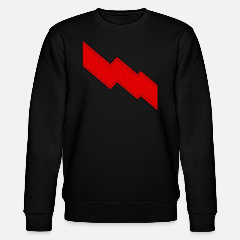 Roter Blitz Zeichen Geschenk - Stanley/Stella Unisex Bio-Sweatshirt CHANGER  - Schwarz