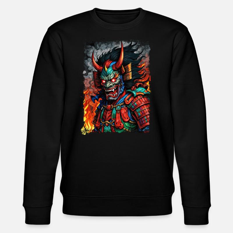 Devil Oni Mask - Stanley/Stella CHANGER Unisex Organic Sweatshirt - black