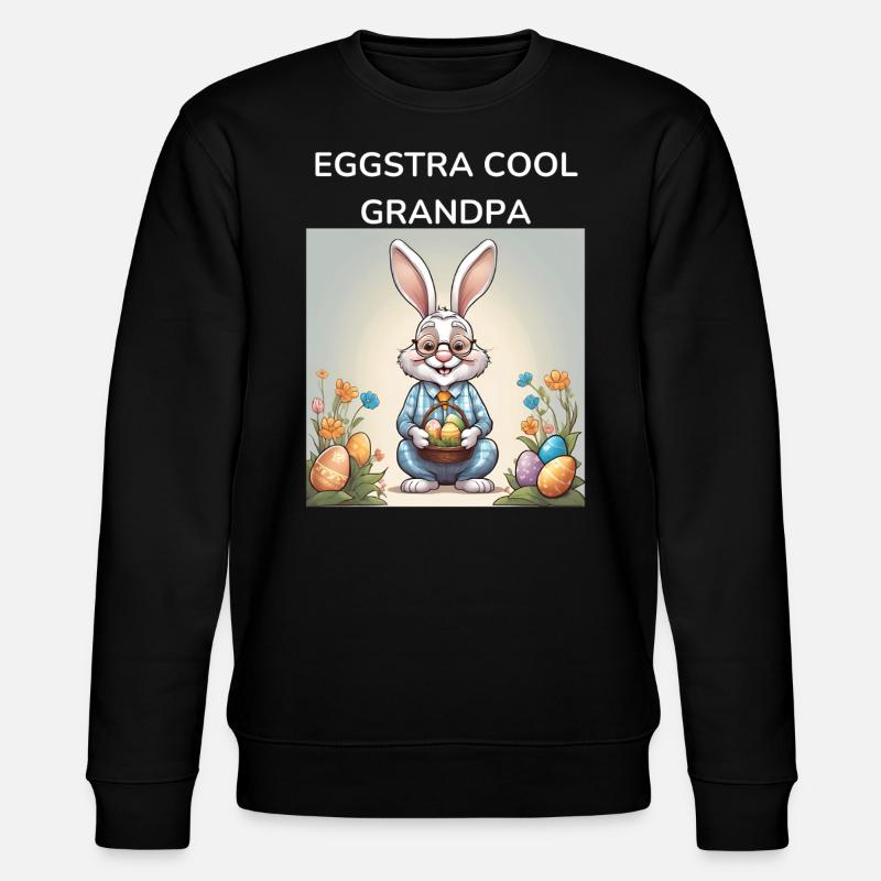GRANDPA BUNNY Geschenk - Stanley/Stella Unisex Bio-Sweatshirt CHANGER  - Schwarz