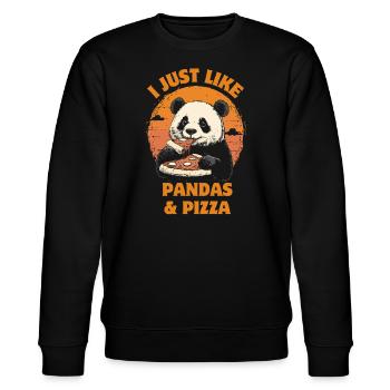 Panda mange de la pizza - Sweat bio CHANGER Stanley/Stella Unisexe - noir - Devant - Nik (191cm) & Marisol (170cm)