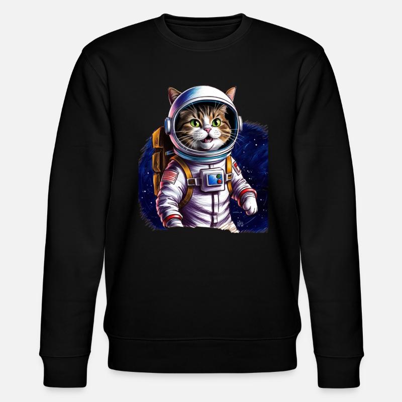 Chat astronaute Cadeau Espace - Sweat bio CHANGER Stanley/Stella Unisexe - noir