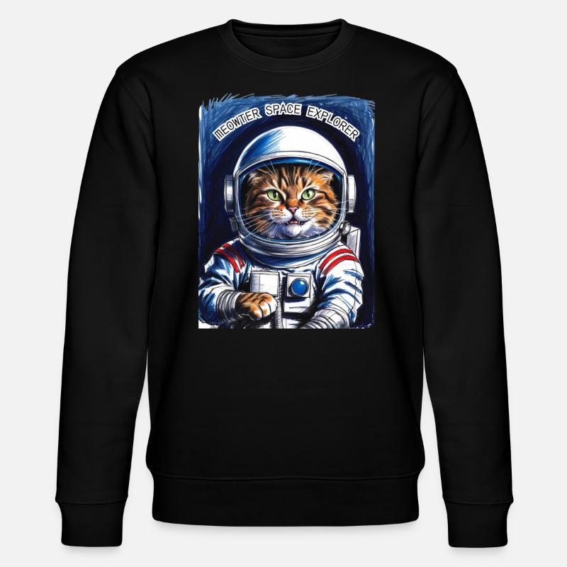 Chat Astronaute Univers Cadeau - Sweat bio CHANGER Stanley/Stella Unisexe - noir