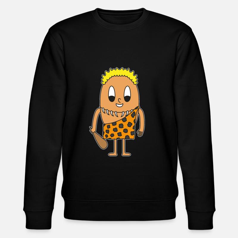 Steinzeitmann Ei - Stanley/Stella Unisex Bio-Sweatshirt CHANGER  - Schwarz