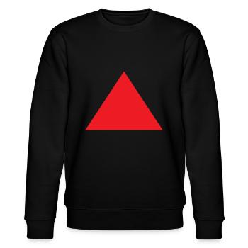 Triangle red Warning Shape Geometry - Stanley/Stella CHANGER Unisex Organic Sweatshirt - black - Front - Nik (191cm) & Marisol (170cm)