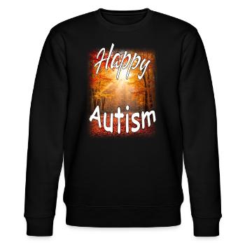 Happy Autism Autumn Funshirt Funny Gag - Stanley/Stella CHANGER Unisex Organic Sweatshirt - black - Front - Nik (191cm) & Marisol (170cm)