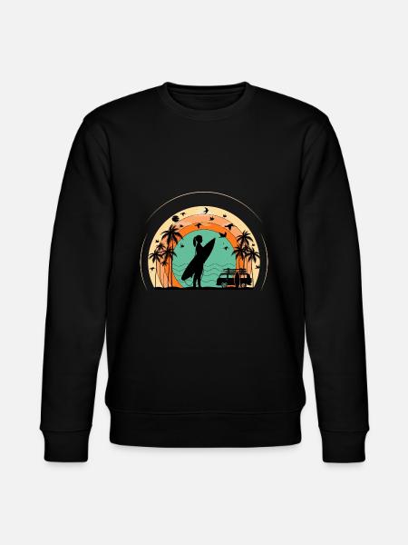 Surf retro sunset - Stanley/Stella CHANGER Unisex Organic Sweatshirt - black